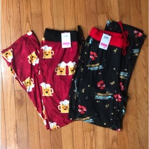 Valentines Men’s Pajama Lounge Pants 2 Pairs Small NWT